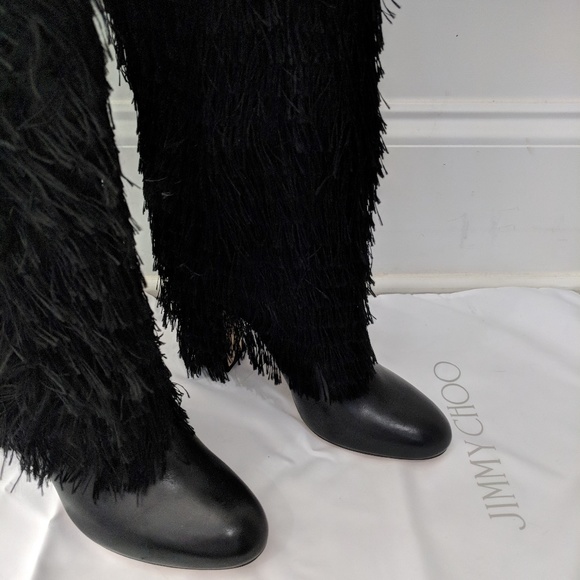 NIB JIMMY CHOO Fringe Knee Boots Magalie B… - Picture 5 of 8